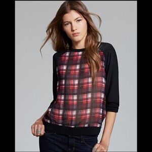 PJK Patterson J. Kincaid Megan Plaid Silk Top